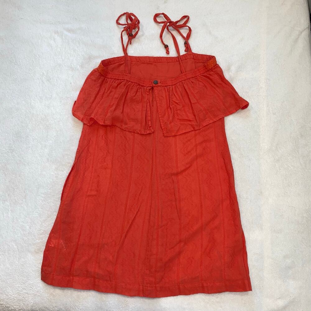 Roxy 100% Cotton Dress, Pockets, Size Small, Tie Up Straps - Picture 3 of 15